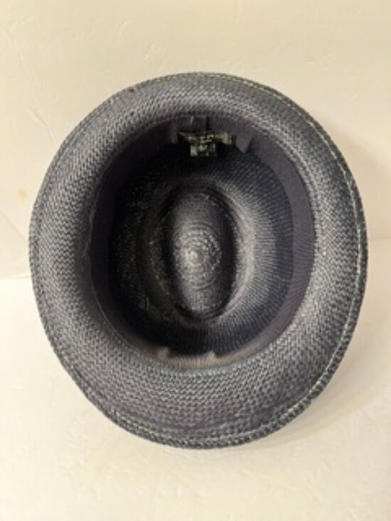 ETRO Milano Dark Blue Straw Hat With Printed Scarf Band  Made in Italy main image 5